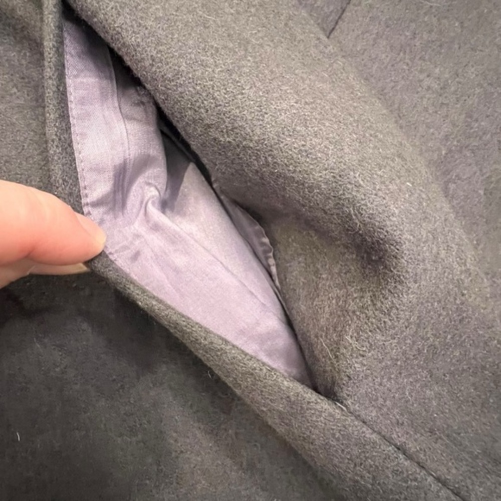 J Crew Jacket Peacoat Women’s Double Breasted Wool Coat Classic Gray Preppy Sz 2 - Picture 13 of 14